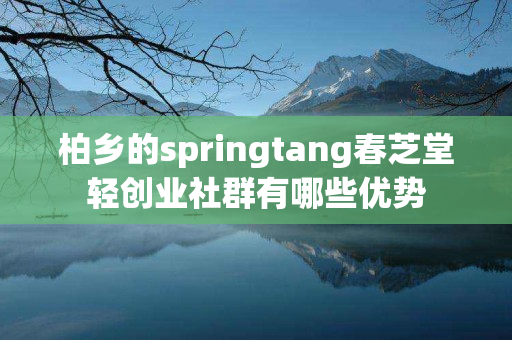 柏乡的springtang春芝堂轻创业社群有哪些优势