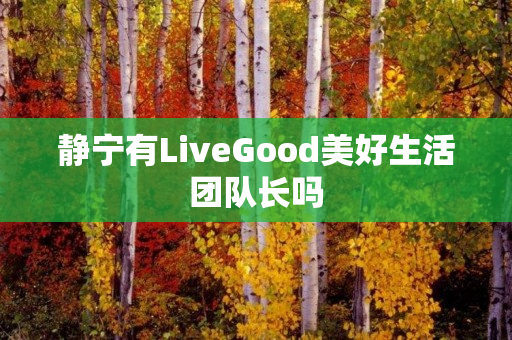 静宁有LiveGood美好生活团队长吗